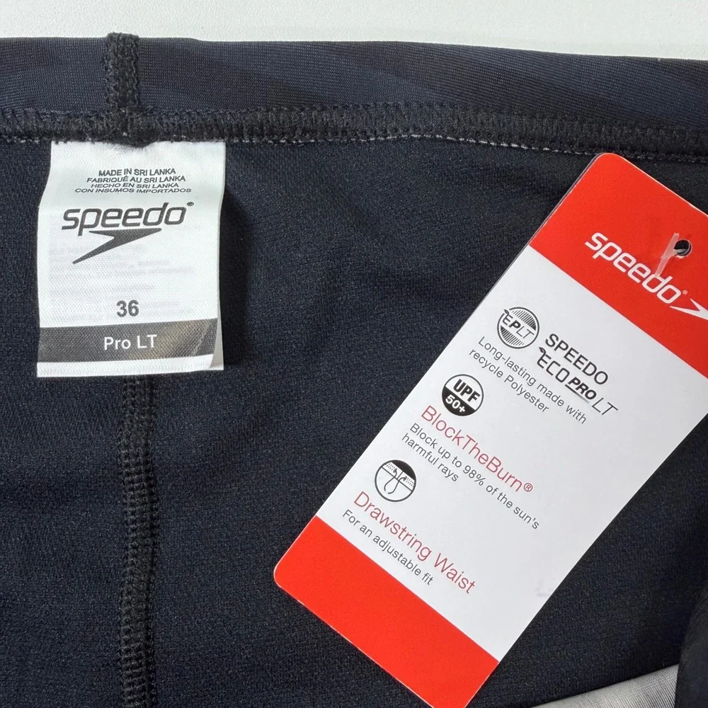 Speedo Jammer Swimsuit Men 36 Black Deep Storm Jammer Training Swim Trunks